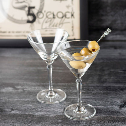 HISTORY COMPANY - The 'Five O’Clock Club' Martini Glass Set, a 2-piece collection crafted for vintage-inspired cocktails.