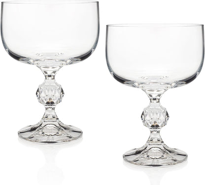 “City of Paris” Crystal Champagne Cocktail Coupe Glass 2-Piece Set (Gift Box Collection)