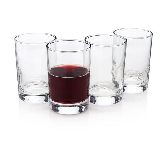 HISTORY COMPANY - Bàcaro di Veneto Rustic Italian Stemless Wine Glass, a 4-piece set handcrafted in traditional piccolo size. 