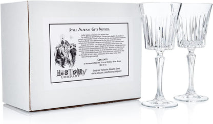 HISTORY COMPANY - Italian Cinema-Inspired Crystal Wine Glasses – Classic design for red and white wines.