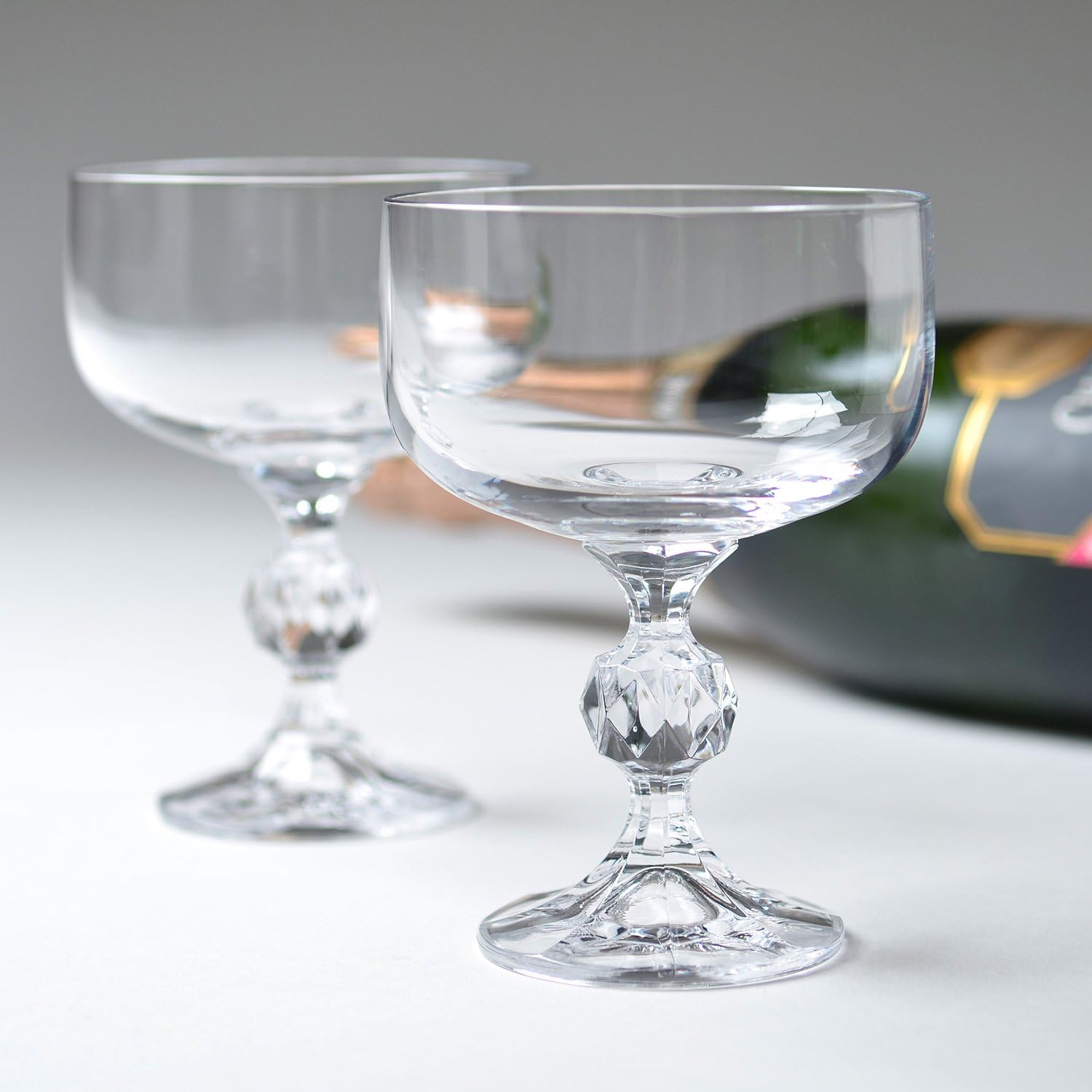 HISTORY COMPANY - “City of Paris” Champagne Cocktail Coupes, 2-Piece Set – Classic style for champagne and craft drinks.