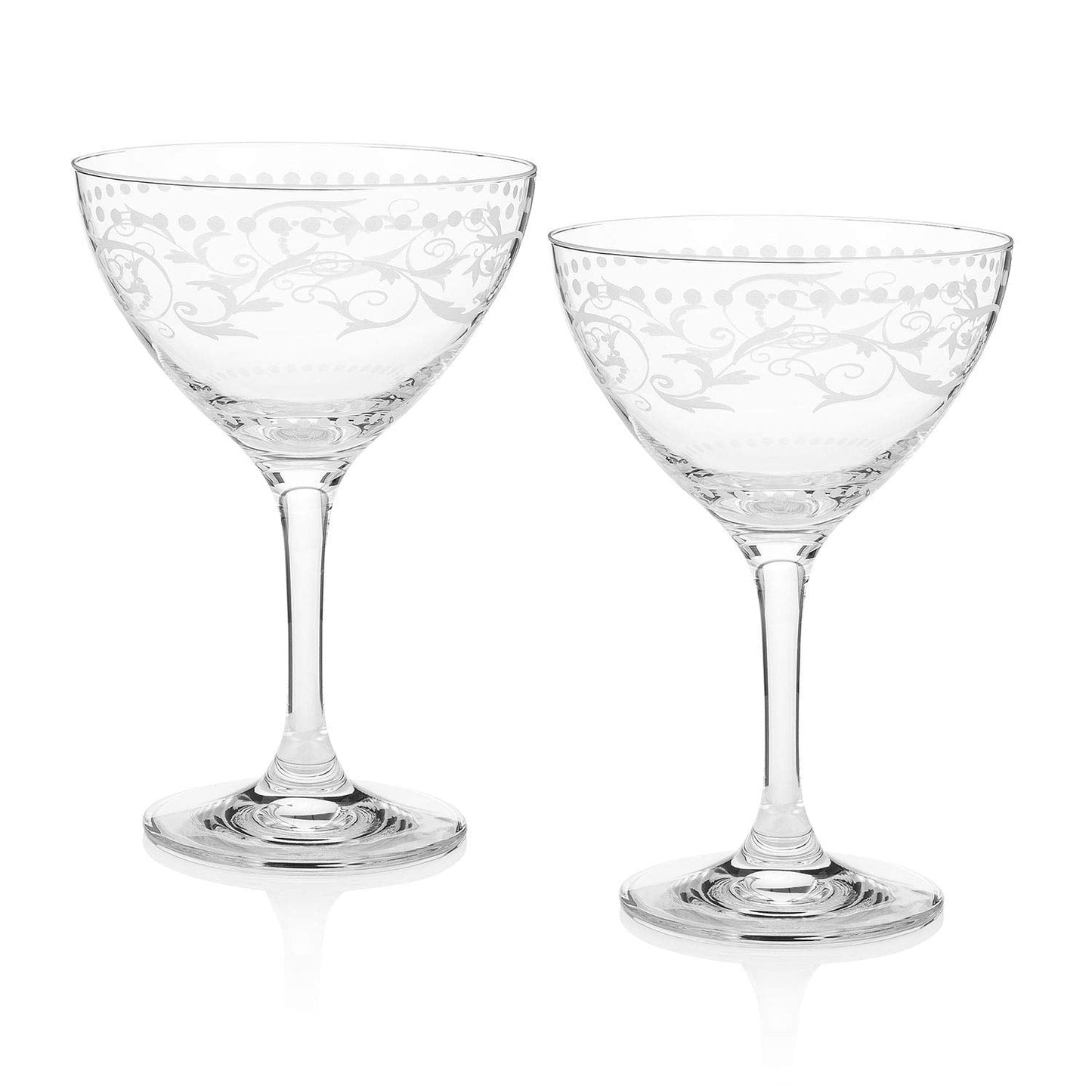 Cole Porter “Opening Night” Crystal Champagne Cocktail Coupe 2 - Piece Set (Gift Box Collection) - HISTORY COMPANY