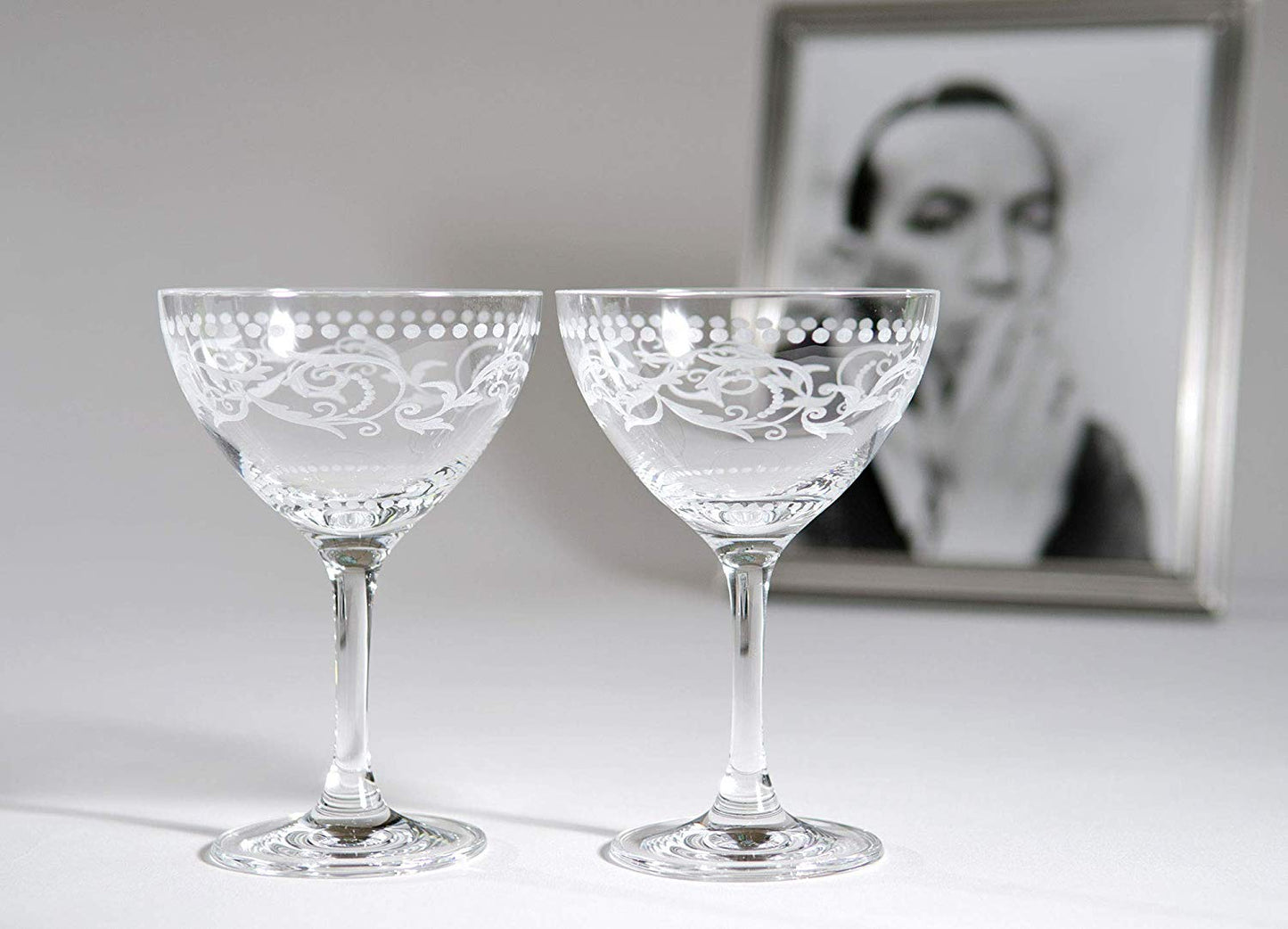 Cole Porter “Opening Night” Crystal Champagne Cocktail Coupe 2 - Piece Set (Gift Box Collection) - HISTORY COMPANY