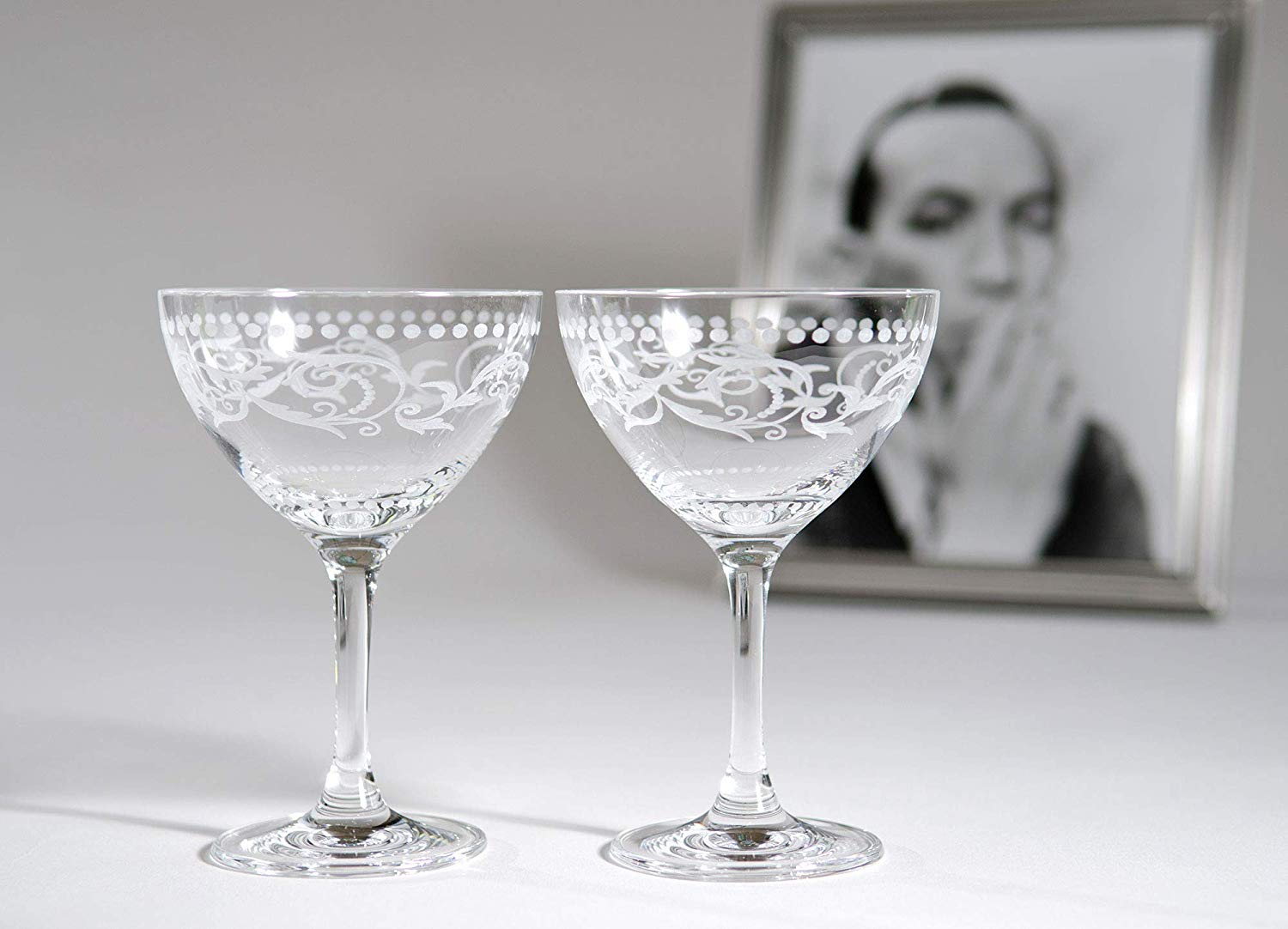 Cole Porter “Opening Night” Crystal Champagne Cocktail Coupe 2 - Piece Set (Gift Box Collection) - HISTORY COMPANY