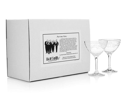 Cole Porter “Opening Night” Crystal Champagne Cocktail Coupe 2 - Piece Set (Gift Box Collection) - HISTORY COMPANY