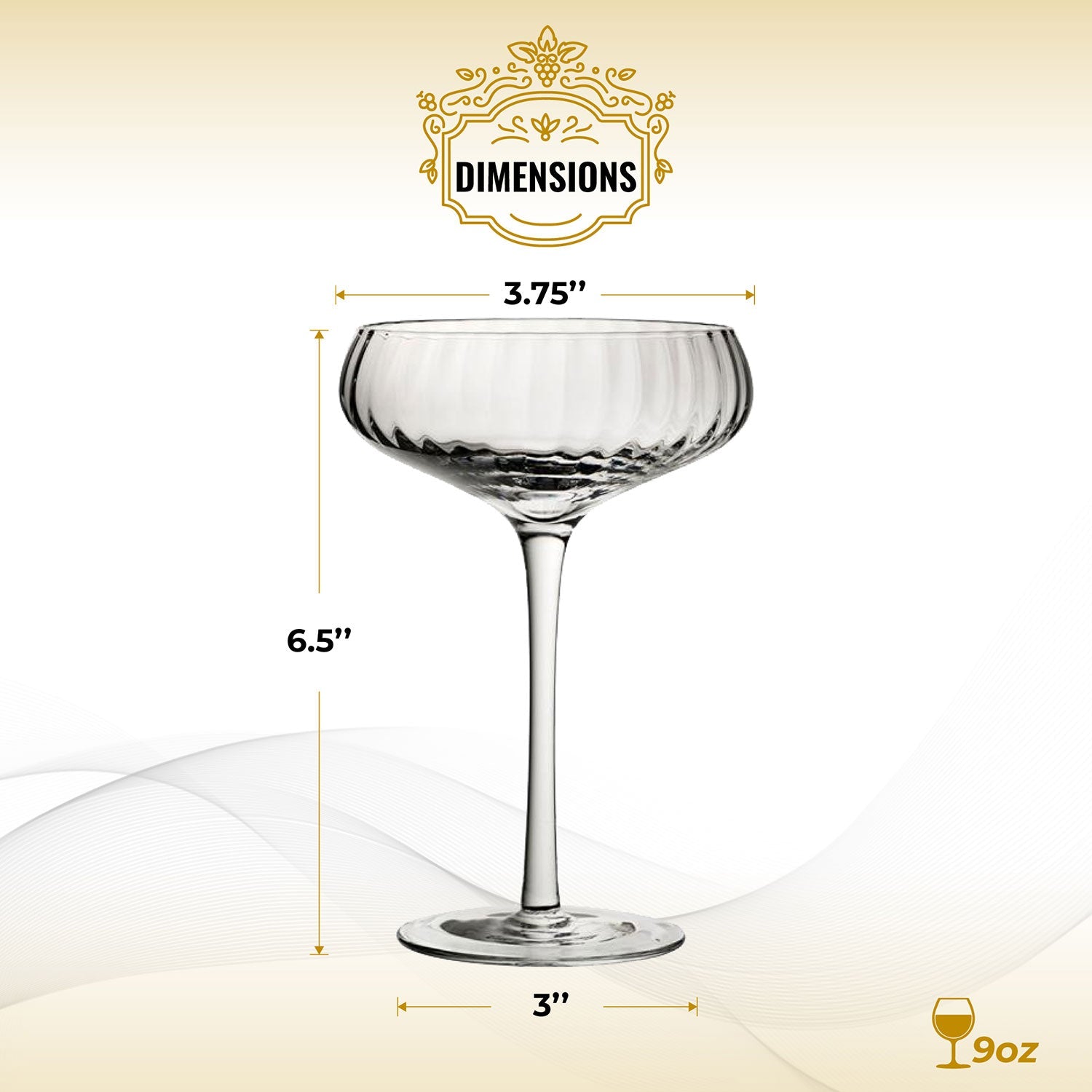 HISTORY COMPANY - Inspired by the iconic El Morocco nightclub, this 2-piece coupe glass set is perfect for classic cocktails.