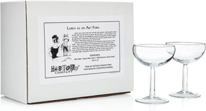 New York “Ladies Who Lunch” 1950 Cocktail Coupe Glass 2-Piece Set