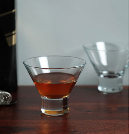 HISTORY COMPANY - The perfect stemless martini glass set, blending mid-century sculptural elegance with modern mixology.