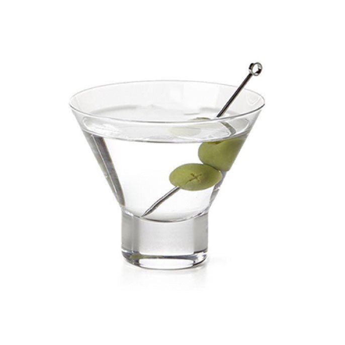 HISTORY COMPANY - Inspired by mid-century design, this 2-piece stemless martini glass set is perfect for modern cocktail lovers.