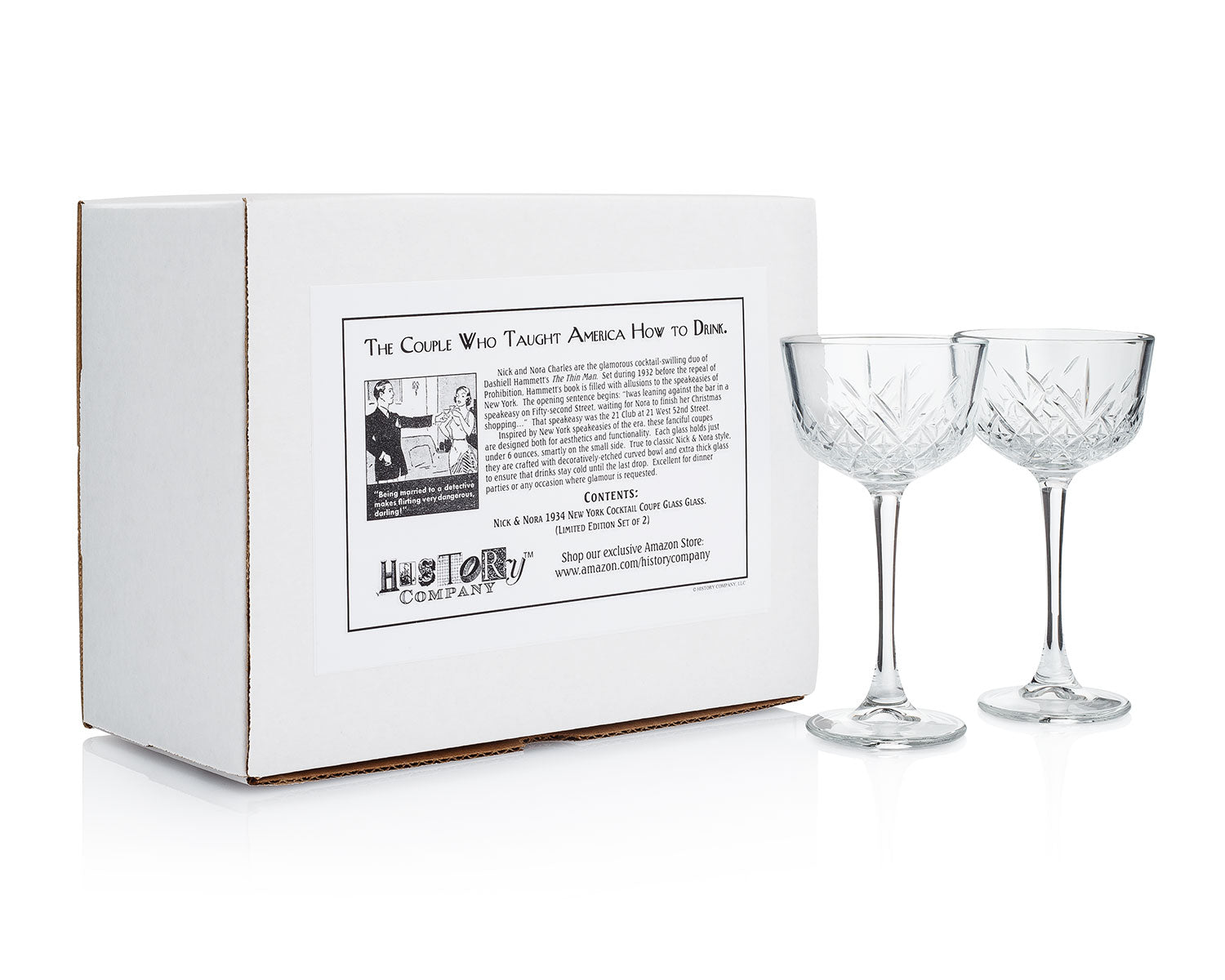 Nick & Nora 1934 New York Cocktail Coupe Glass (Gift Box) - HISTORY COMPANY