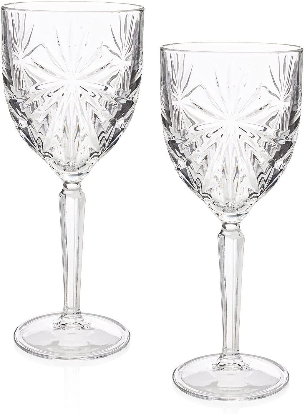 HISTORY COMPANY - Starburst-Cut Crystal Nick & Nora Glasses, 2-Piece Set – Elegant design for craft cocktails.