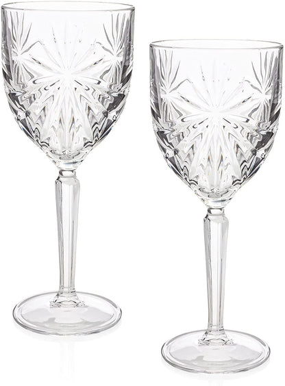 HISTORY COMPANY - Starburst-Cut Crystal Nick & Nora Glasses, 2-Piece Set – Elegant design for craft cocktails.