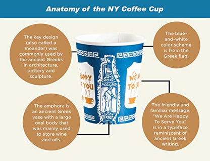 NY Coffee Cup (100 paper cups with lids) - HISTORY COMPANY