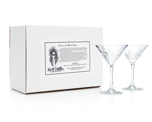 HISTORY COMPANY - 'Party of the Century' Classic Martini Glass, a 2-piece set inspired by the 1966 Black and White Ball. 