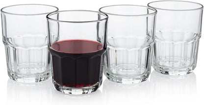 Trattoria “Vino da Tavola” Stemless Stackable Wine Tumbler 4-Piece Set