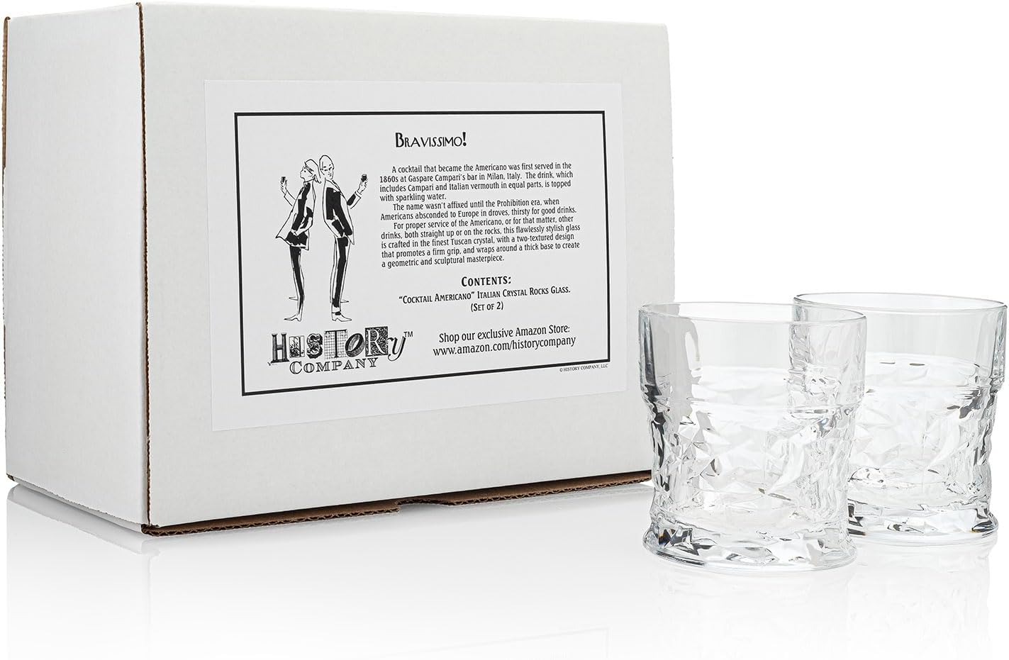 HISTORY COMPANY - Signature Irish Coffee Glass Set, 2-piece gift collection designed for timeless whiskey and hot cocktails.