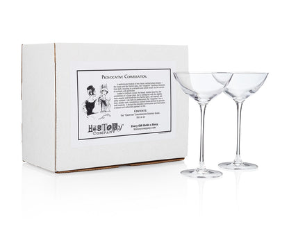 HISTORY COMPANY - Unique Coupetini Cocktail Glasses, a 2-piece set blending coupe elegance with the martini glass silhouette.