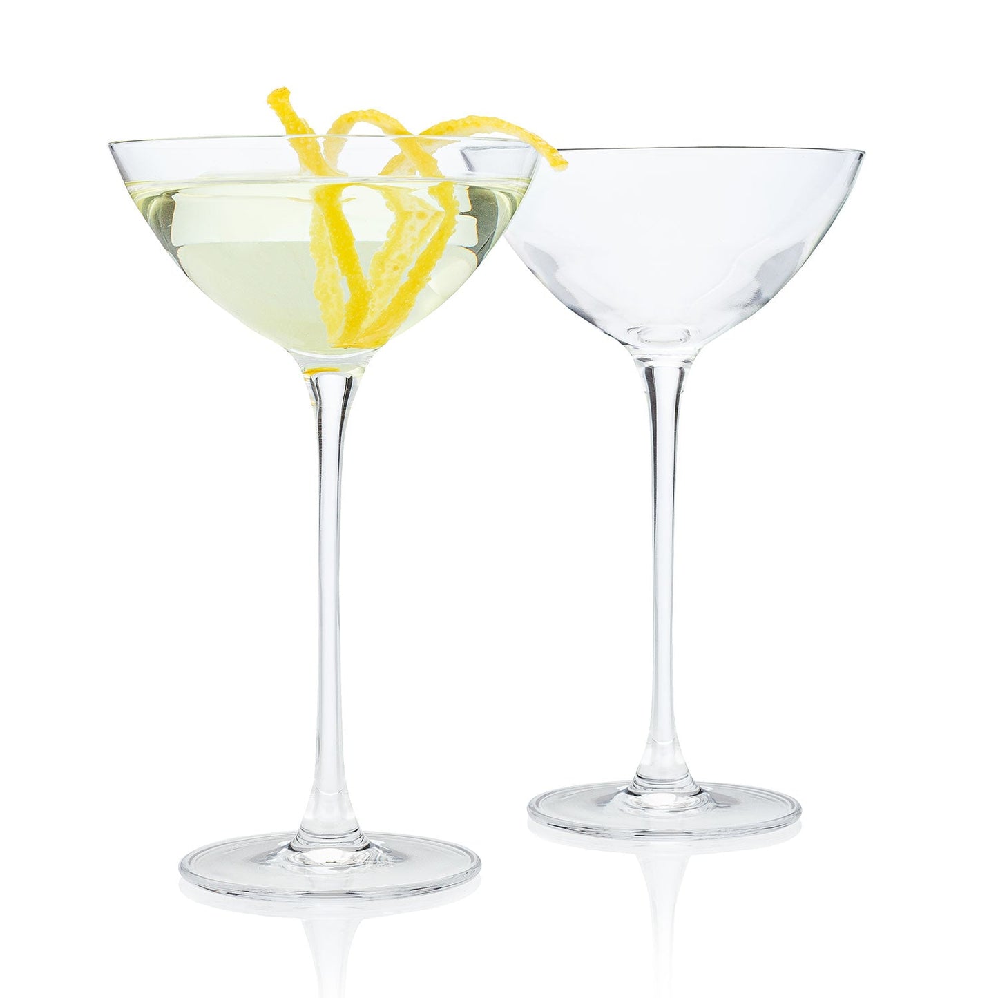 HISTORY COMPANY - The Coupetini Cocktail Glass, a 2-piece coupe-martini hybrid designed for stylish cocktail presentations. 