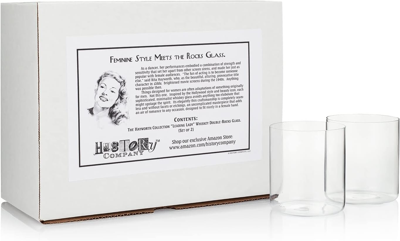 HISTORY COMPANY - Ultra-thin and refined, the Hayworth Rocks Glass is designed for women who appreciate fine whiskey.