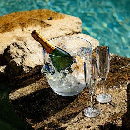 HISTORY COMPANY - Elegant unbreakable champagne flutes, a crystal-clear 6-piece set perfect for toasts and outdoor events. 