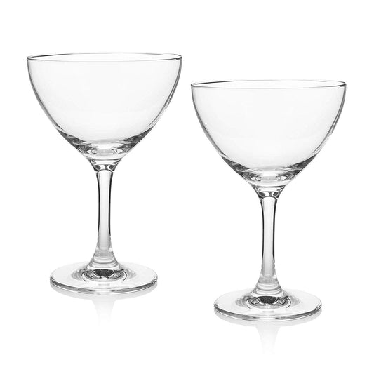 HISTORY COMPANY - The 'Thin Man' Retro Cocktail Glass, a 2-piece set inspired by Hollywood’s Nick & Nora and classic cocktails. 