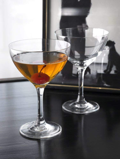 HISTORY COMPANY - Elegant 'Thin Man' Cocktail Glasses, a 2-piece set capturing the glamour of Hollywood’s golden age.